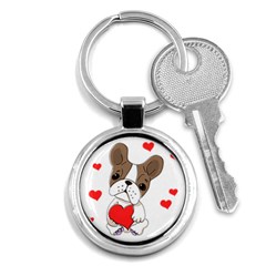 Animation-dog-cute-animate-comic Key Chain (round) by 99art