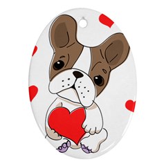 Animation-dog-cute-animate-comic Oval Ornament (two Sides)