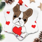 Animation-dog-cute-animate-comic Snowflake Ornament (Two Sides) Front