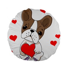 Animation-dog-cute-animate-comic Standard 15  Premium Round Cushions by 99art