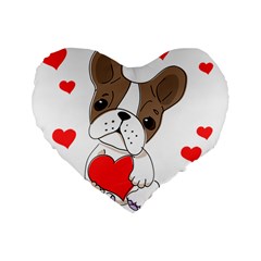 Animation-dog-cute-animate-comic Standard 16  Premium Flano Heart Shape Cushions by 99art