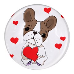 Animation-dog-cute-animate-comic Round Glass Fridge Magnet (4 Pack) by 99art