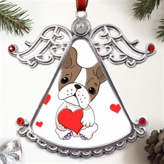 Animation-dog-cute-animate-comic Metal Angel With Crystal Ornament by 99art