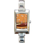 Hamburger-cheeseburger-burger-lunch Rectangle Italian Charm Watch Front