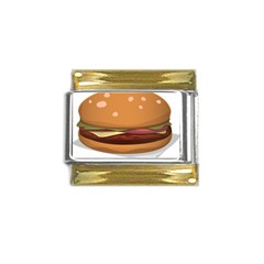 Hamburger-cheeseburger-burger-lunch Gold Trim Italian Charm (9mm) by 99art