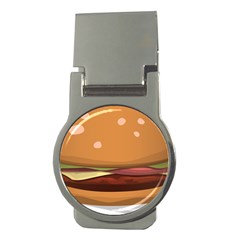 Hamburger-cheeseburger-burger-lunch Money Clips (round)  by 99art