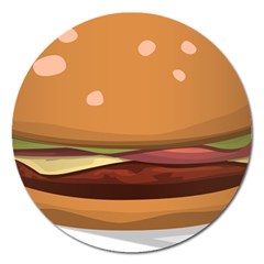 Hamburger-cheeseburger-burger-lunch Magnet 5  (round) by 99art