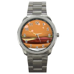 Hamburger-cheeseburger-burger-lunch Sport Metal Watch by 99art