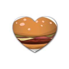 Hamburger-cheeseburger-burger-lunch Rubber Coaster (heart) by 99art