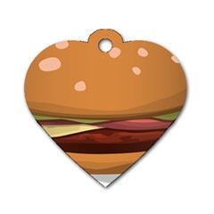 Hamburger-cheeseburger-burger-lunch Dog Tag Heart (one Side) by 99art