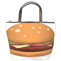 Hamburger-cheeseburger-burger-lunch Bucket Bag by 99art