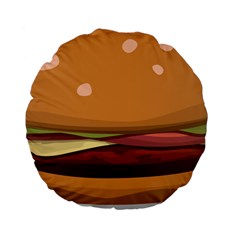 Hamburger-cheeseburger-burger-lunch Standard 15  Premium Round Cushions by 99art