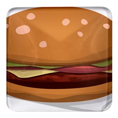 Hamburger-cheeseburger-burger-lunch Square Glass Fridge Magnet (4 Pack)