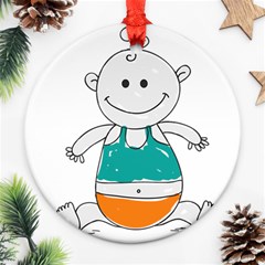 Baby-cute-child-birth-happy Ornament (Round)