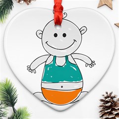 Baby-cute-child-birth-happy Ornament (Heart)