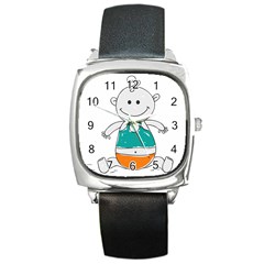 Baby-cute-child-birth-happy Square Metal Watch