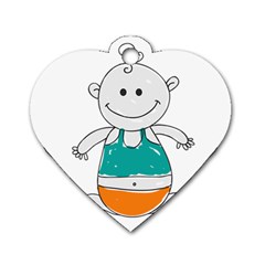 Baby-cute-child-birth-happy Dog Tag Heart (one Side) by 99art