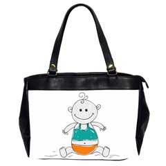 Baby-cute-child-birth-happy Oversize Office Handbag (2 Sides)