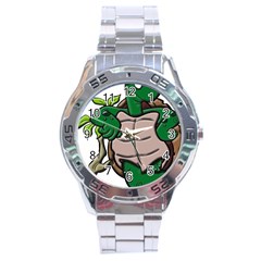 Amphibian-animal-cartoon-reptile Stainless Steel Analogue Watch by 99art