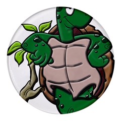 Amphibian-animal-cartoon-reptile Round Glass Fridge Magnet (4 Pack) by 99art