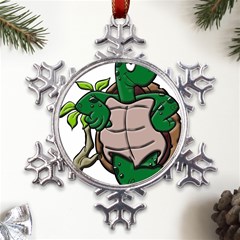 Amphibian-animal-cartoon-reptile Metal Large Snowflake Ornament by 99art