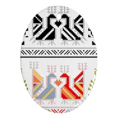 Bulgarian Folk Art Folk Art Oval Ornament (two Sides)