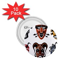 Tribal-masks-african-culture-set 1 75  Buttons (10 Pack) by 99art