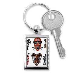 Tribal-masks-african-culture-set Key Chain (rectangle) by 99art