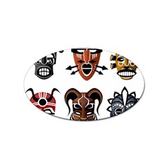 Tribal-masks-african-culture-set Sticker Oval (10 Pack) by 99art