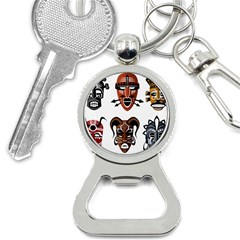 Tribal-masks-african-culture-set Bottle Opener Key Chain by 99art