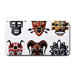 Tribal-masks-african-culture-set Medium Bar Mat by 99art