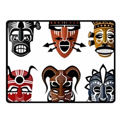 Tribal-masks-african-culture-set Fleece Blanket (small) by 99art