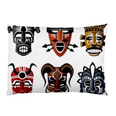 Tribal-masks-african-culture-set Pillow Case (two Sides) by 99art