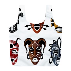 Tribal-masks-african-culture-set Full Print Recycle Bag (l) by 99art