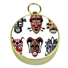 Tribal-masks-african-culture-set Gold Compasses by 99art