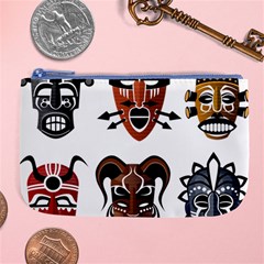 Tribal-masks-african-culture-set Large Coin Purse by 99art