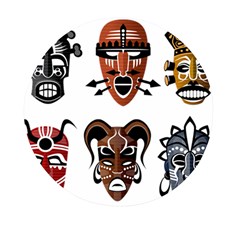 Tribal-masks-african-culture-set Mini Round Pill Box