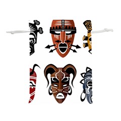 Tribal-masks-african-culture-set Lightweight Drawstring Pouch (l) by 99art