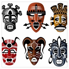 Tribal-masks-african-culture-set Lightweight Scarf  by 99art