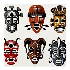 Tribal-masks-african-culture-set Banner And Sign 4  X 4  by 99art