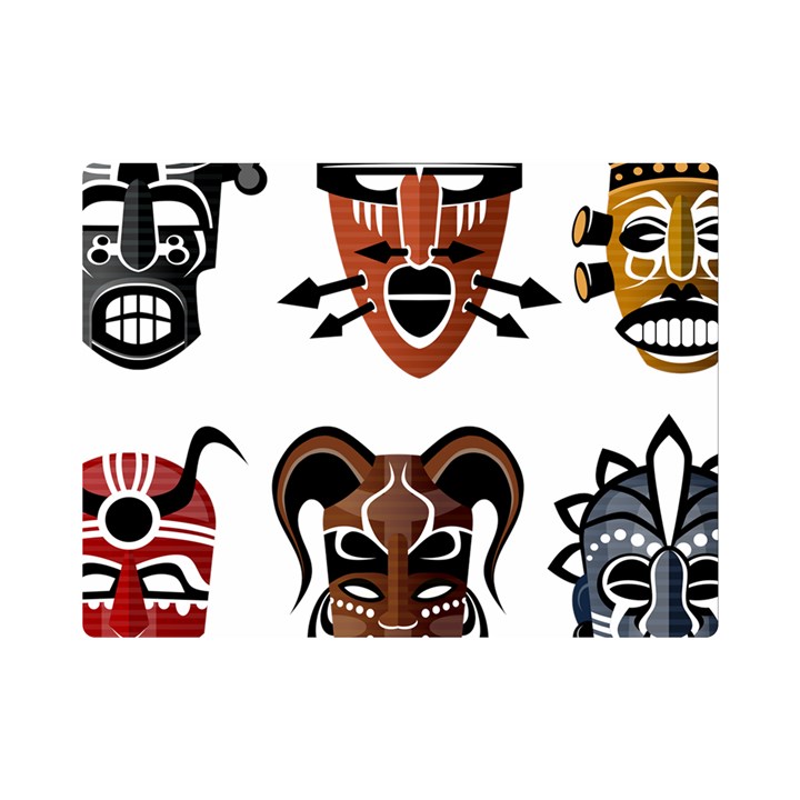 Tribal-masks-african-culture-set Premium Plush Fleece Blanket (Mini)