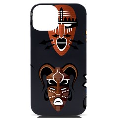 Tribal-masks-african-culture-set Iphone 14 Black Uv Print Case by 99art