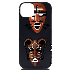 Tribal-masks-african-culture-set Iphone 14 Plus Black Uv Print Case by 99art