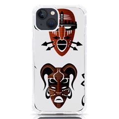 Tribal-masks-african-culture-set Iphone 13 Tpu Uv Print Case by 99art