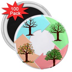 Seasons-of-the-year-year-tree 3  Magnets (100 Pack) by 99art