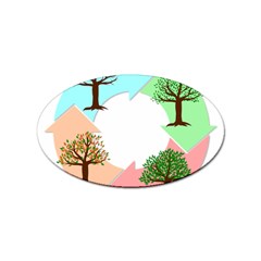 Seasons-of-the-year-year-tree Sticker Oval (10 Pack) by 99art