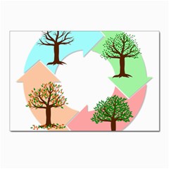 Seasons-of-the-year-year-tree Postcard 4 x 6  (pkg Of 10) by 99art