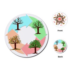 Seasons-of-the-year-year-tree Playing Cards Single Design (round) by 99art