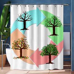 Seasons-of-the-year-year-tree Shower Curtain 60  X 72  (medium)  by 99art