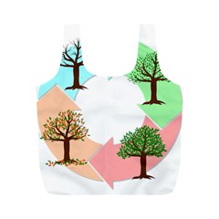 Seasons-of-the-year-year-tree Full Print Recycle Bag (m) by 99art